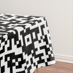 QR Code Scan Info Blue Tablecloth - Choose Colours
