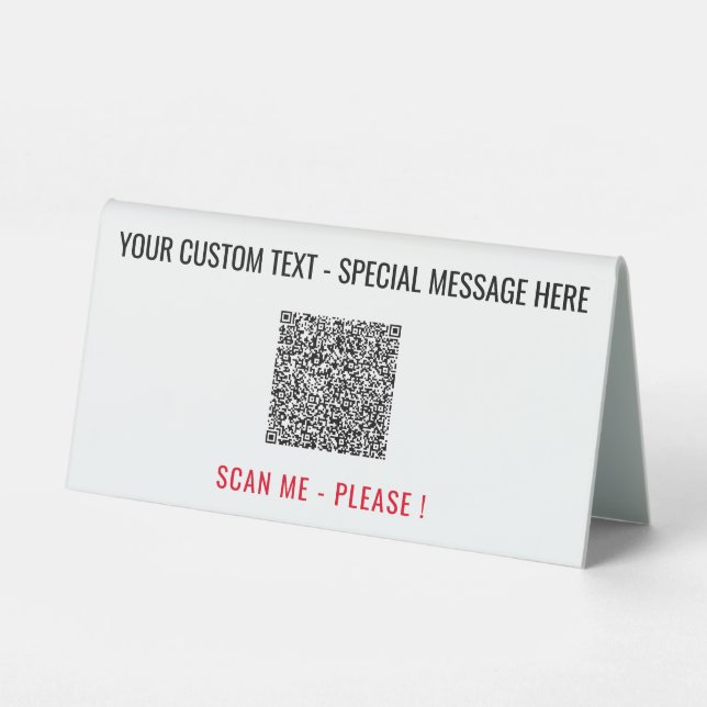 QR Code Scan Info Custom Text and Colour Table Sig (Back)