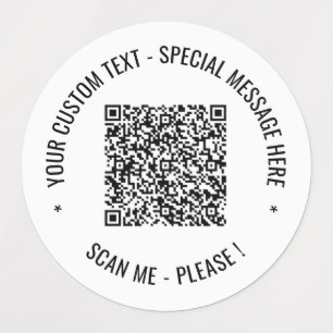 QR Code Scan Info Custom Text and Colours Labels