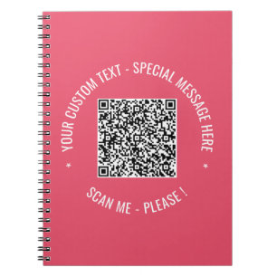 QR Code Scan Info Custom Text and Colours Noteboo Notebook