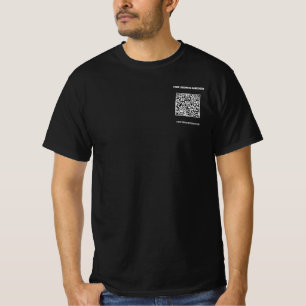 QR Code Scan Info Custom Text and Colours T-Shirt