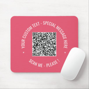 QR Code Scan Info Custom Text Colours Mouse Pad