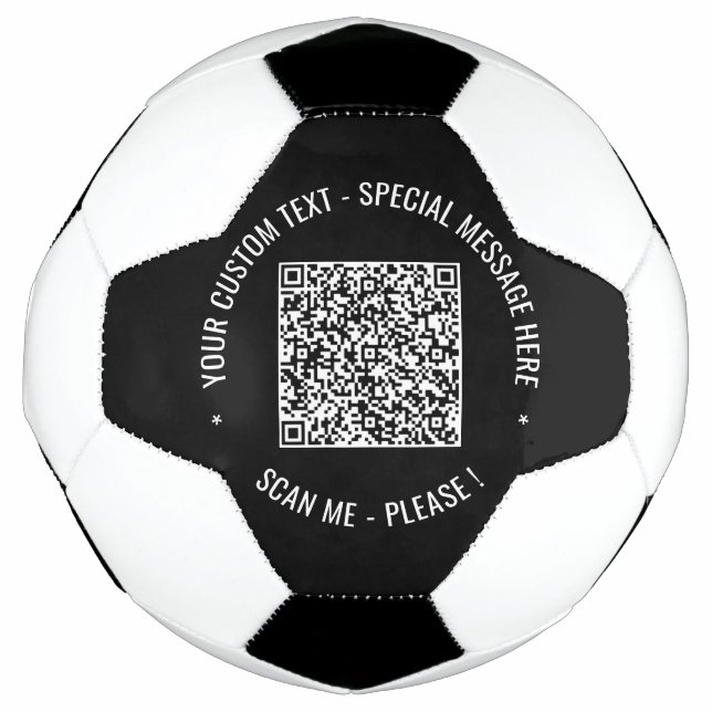  QR Code Scan Info Custom Text Colours Personalise Football (Front)