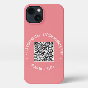 QR Code Scan Info Custom Text Colours Personalise iPhone 13 Case