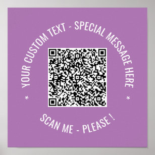  QR Code Scan Info Custom Text Colours Personalise Poster