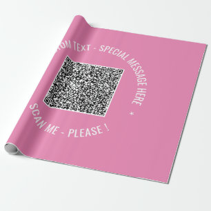 QR Code Scan Info Custom Text Colours Personalised Wrapping Paper