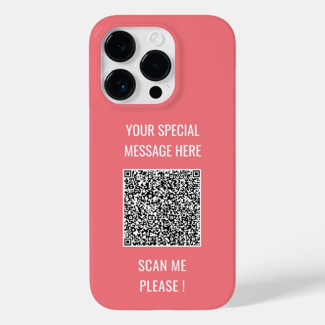QR Code Scan Info Custom Text iPhone Case (Back)