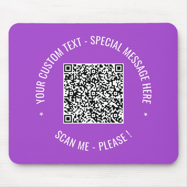 QR Code Scan Info Custom Text Mouse Pad Your Colou (Front)