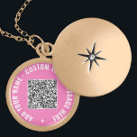 QR Code Scan Info Custom Text Name Necklace Gift<br><div class="desc">Custom Colours and Font - Your QR Code Scan Info and Custom Text / Name / Special Massage Necklaces / Gift - Add Your QR Code - Image or Photo / Name - Message or Custom Text - Resize and Move or Remove / Add Elements - Image / Text with...</div>