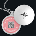 QR Code Scan Info Custom Text Necklace Your Colour<br><div class="desc">Custom Colours and Font - Your QR Code and Custom Text Professional Personalised Business Name Website Promotional Company Necklaces / Gift - Add Your QR Code - Image or Logo / Name - Company / Website or E-mail or Phone - Contact Information / Address - Resize and Move or Remove...</div>