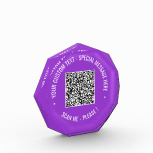 QR Code Scan Info Custom Text Photo Block Gift