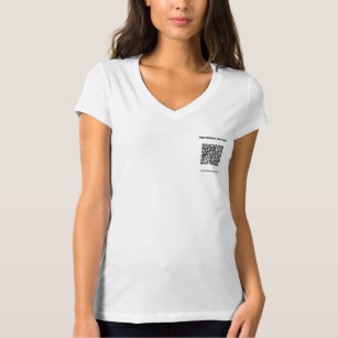 QR Code Scan Info Custom Text Promotional T-Shirt