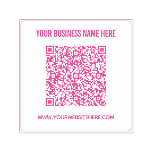 QR Code Scan Info Custom Text Self-inking Stamp