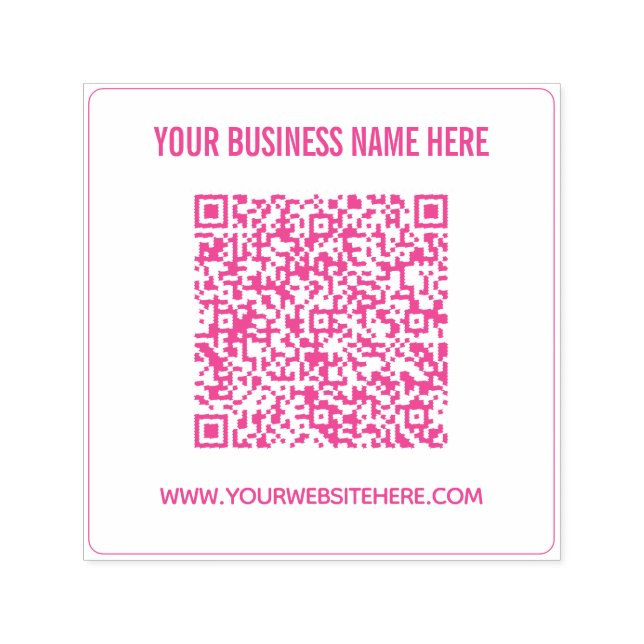 QR Code Scan Info Custom Text Self-inking Stamp (Design)