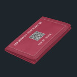 QR Code Scan Info Custom Text Wallet Your Colours<br><div class="desc">Custom Colours and Fonts - Personalised Wallets with Your QR Code Scan Info and Custom Text Promotional Business or Modern Funny Wallet Gift - Add Your QR Code / Image or Photo - Logo and Text - Name / Information / More - Resize and move elements with Customisation tool. Choose...</div>