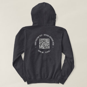 QR Code Scan Info Custom Text Your Hoodie