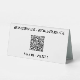 QR Code Scan Info Table Sign Your Text and Colours