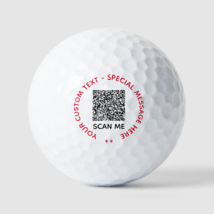QR Code Scan Info Text and Colour Modern Golf Ball
