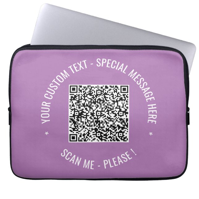 QR Code Scan Info Text and Colours Laptop Sleeve (Front)