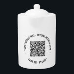 QR Code Scan Info Text and Colours Teapot<br><div class="desc">QR Code Scan Info Custom Text Colours Personalised Promotional Business or Personal Modern Gift - Add Your QR Code - Image or Logo - photo / Text - Name or other info / message - Resize and Move or Remove / Add Elements - Image / Text with Customisation Tool. Choose...</div>