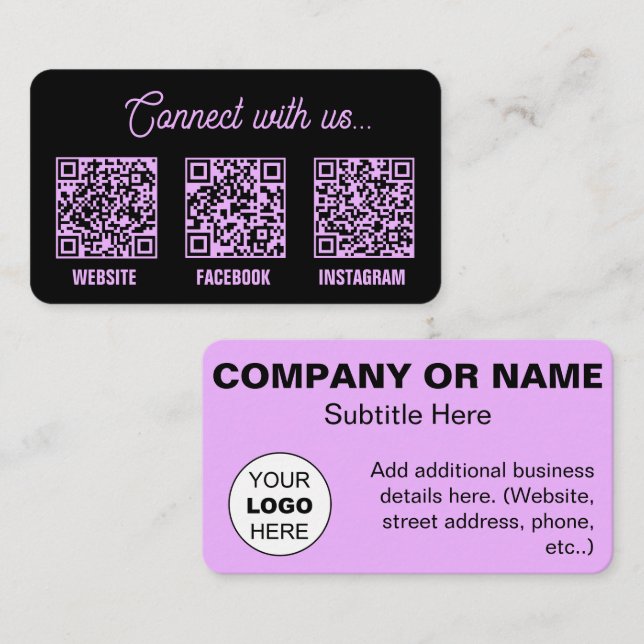 QR Code Scan Logo Business Card (Front/Back)