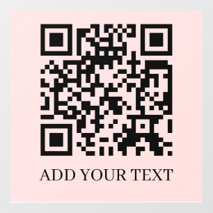 QR Code   Scan Me Blush Pink Feminine Design Window Cling