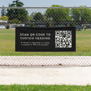QR Code   Scan Me Business Gray 6' Outdoor Banner