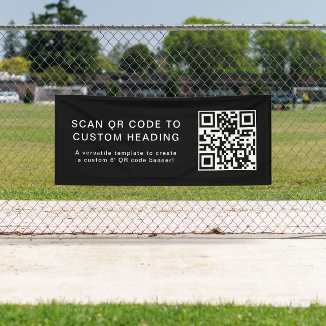 QR Code | Scan Me Business Grey 6' Outdoor Banner (Insitu)