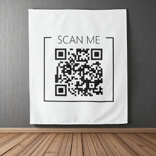 QR Code Scan Me Business Minimalist  Tapestry