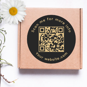 QR Code Scan Me For More Info Classic Round Sticker