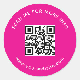 QR Code Scan Me For More Info Professional Company Classic Round Sticker
