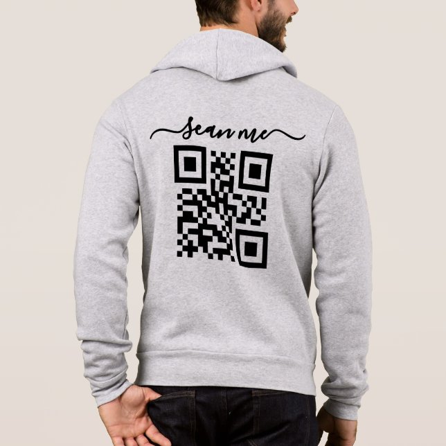 QR code Scan me Hoodie (Back)