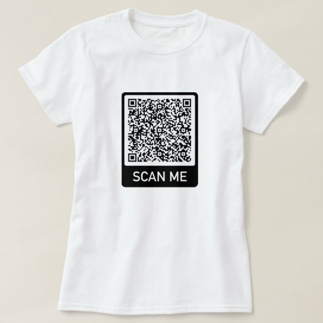 QR Code Scan Me Info T-Shirt Your Modern Gift (Design Front)