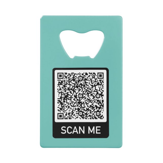 QR Code Scan Me Modern Bottle Opener Your Colours (Front)