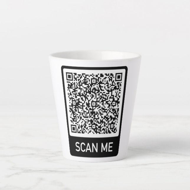 QR Code - Scan Me Professional Personalised Modern Latte Mug (Front)