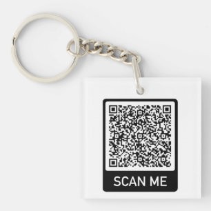 QR Code - Scan Me Professional Personalized Modern Key Ring