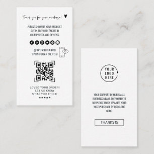 QR Code Scan Review Us   Product Thank You Business Card