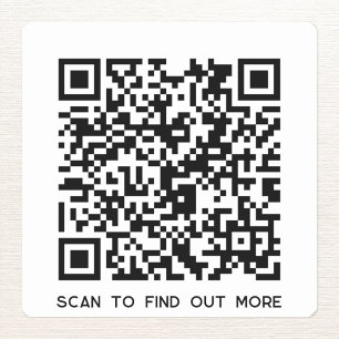 QR Code Scan to Find Out More Square Sticker