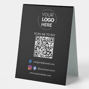 QR Code Scan to Pay Paypal Payment Black