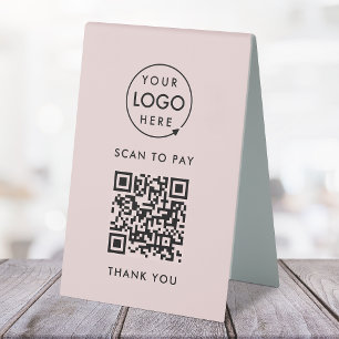 QR Code Scan to Pay Pink Business Logo