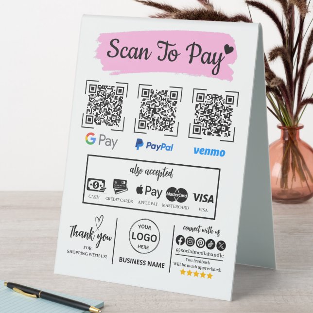 QR Code Scan to Pay Venmo Paypal Google Pay  (In SItu (Table))
