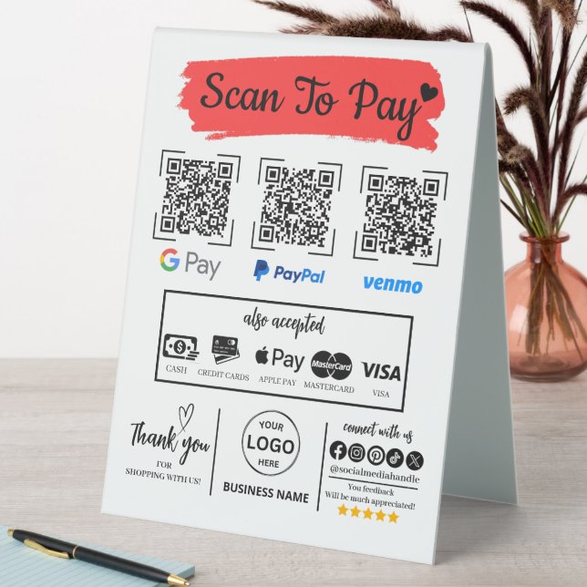 QR Code Scan to Pay Venmo Paypal Google Pay (In SItu (Table))
