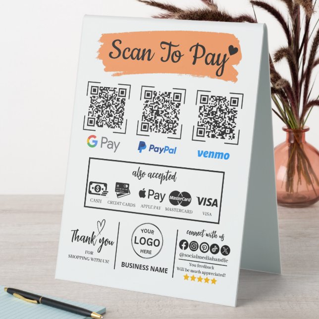 QR Code Scan to Pay Venmo Paypal Google Pay  (In SItu (Table))