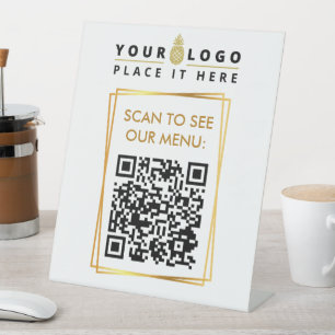 QR Code Scan To View Menu Contactless Restaurant Pedestal Sign