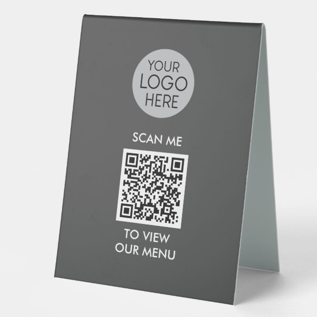 QR Code Scan to View Menu | Custom Business Logo (Front)