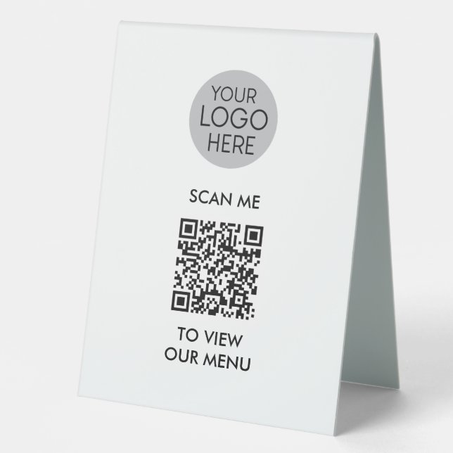 QR Code Scan to View Menu | Custom Business Logo (Front)