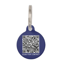 QR Code scannable contactless Info dog cat navy
