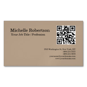 QR Code Scannable Minimalist Customizable Magnetic Business Card