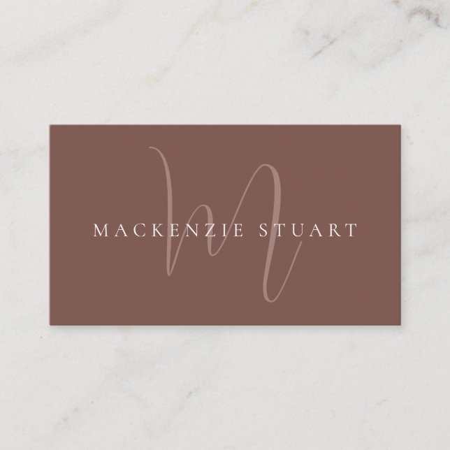 QR Code Scannable Professional Monogram Modern Business Card (Front)