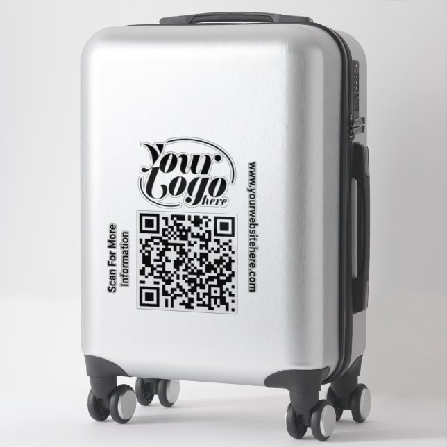 QR Code Scanner Custom Text Business Professional  (Suitcase)
